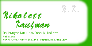 nikolett kaufman business card